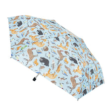 Eco-friendly super compact umbrella made from recycled plastic bottles. Woodland design