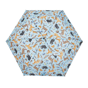 Eco-friendly super compact umbrella made from recycled plastic bottles. Woodland design