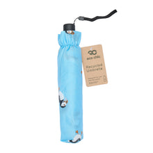 Eco-friendly super compact umbrella made from recycled plastic bottles. Puffin design