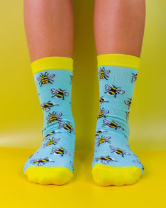 Eco-friendly bamboo socks. Bumblebee design