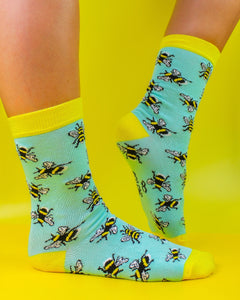 Eco-friendly bamboo socks. Bumblebee design