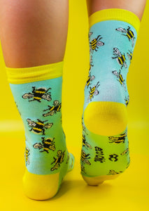 Eco-friendly bamboo socks. Bumblebee design