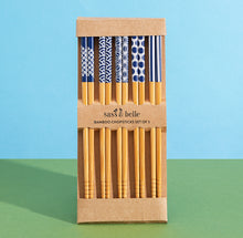 Bamboo chopsticks - blue and white design. Set of 5 pairs