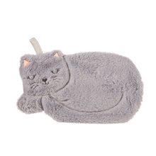 Grey cat hot water bottle