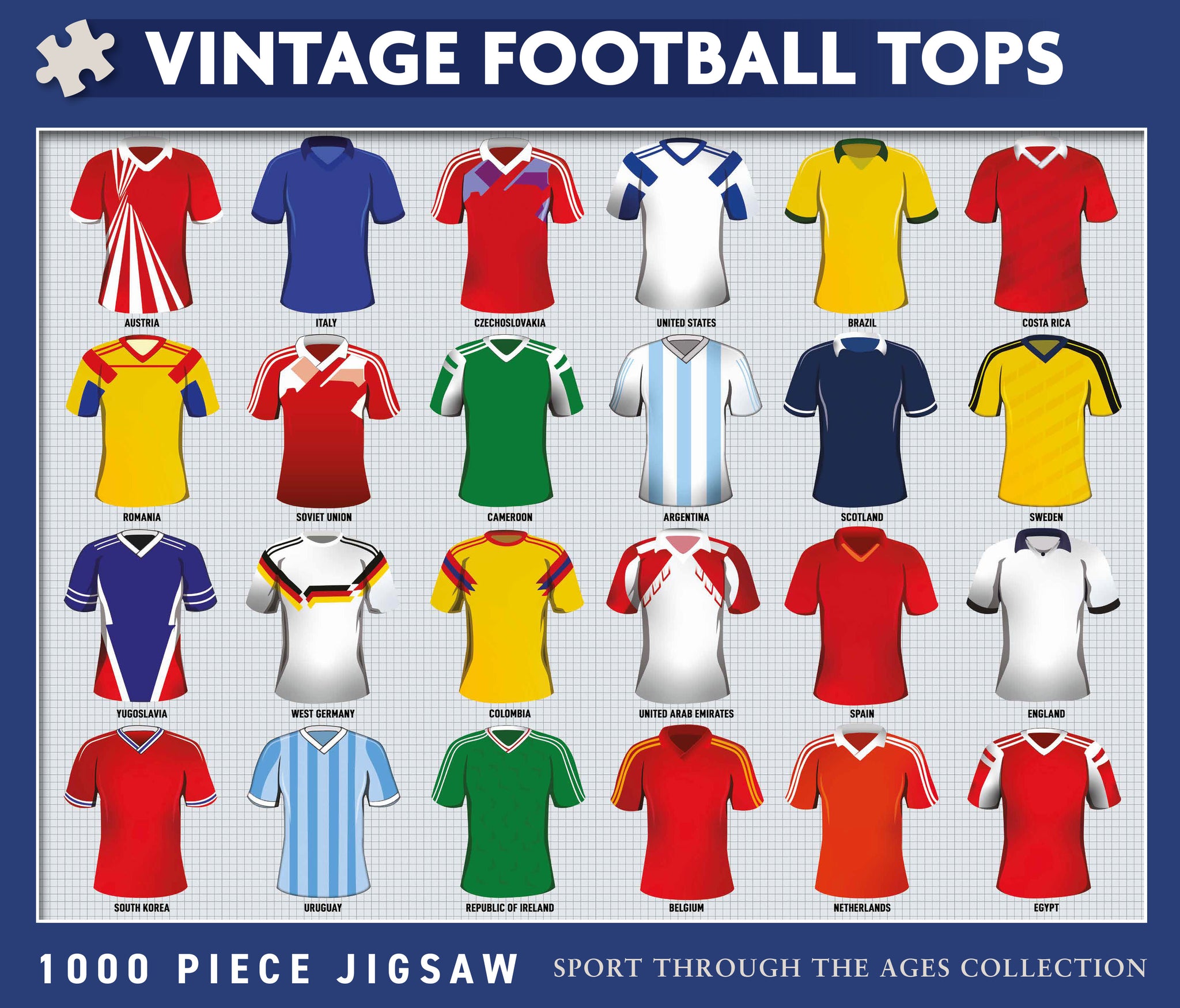 Vintage football tops 1000 piece jigsaw puzzle – Parkinson's UK shop