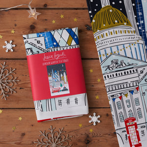 Christmas in London tea towel by Jessica Hogarth