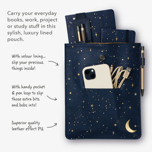 Moon and stars book and stuff pouch