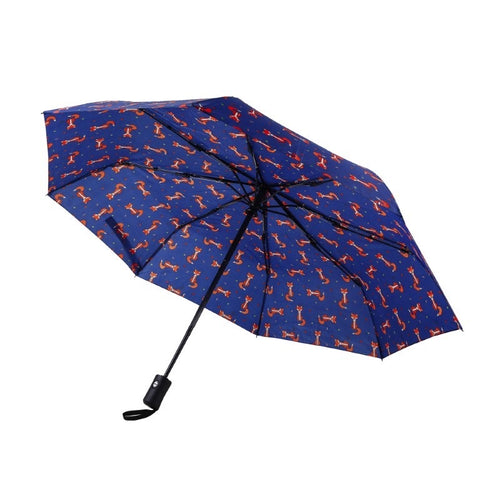 Eco-friendly automatic umbrella made from recycled plastic bottles. Fox design