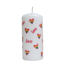 Love heart pillar candle