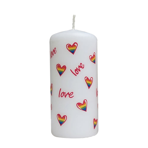 Love heart pillar candle