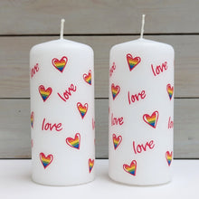 Love heart pillar candle