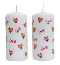 Love heart pillar candle