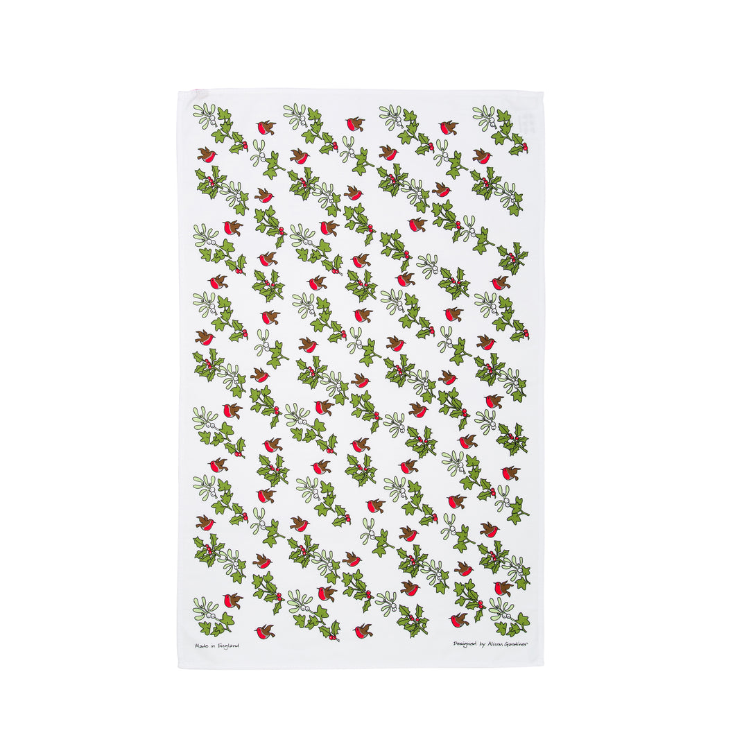 Holly and Ivy Tea Towel