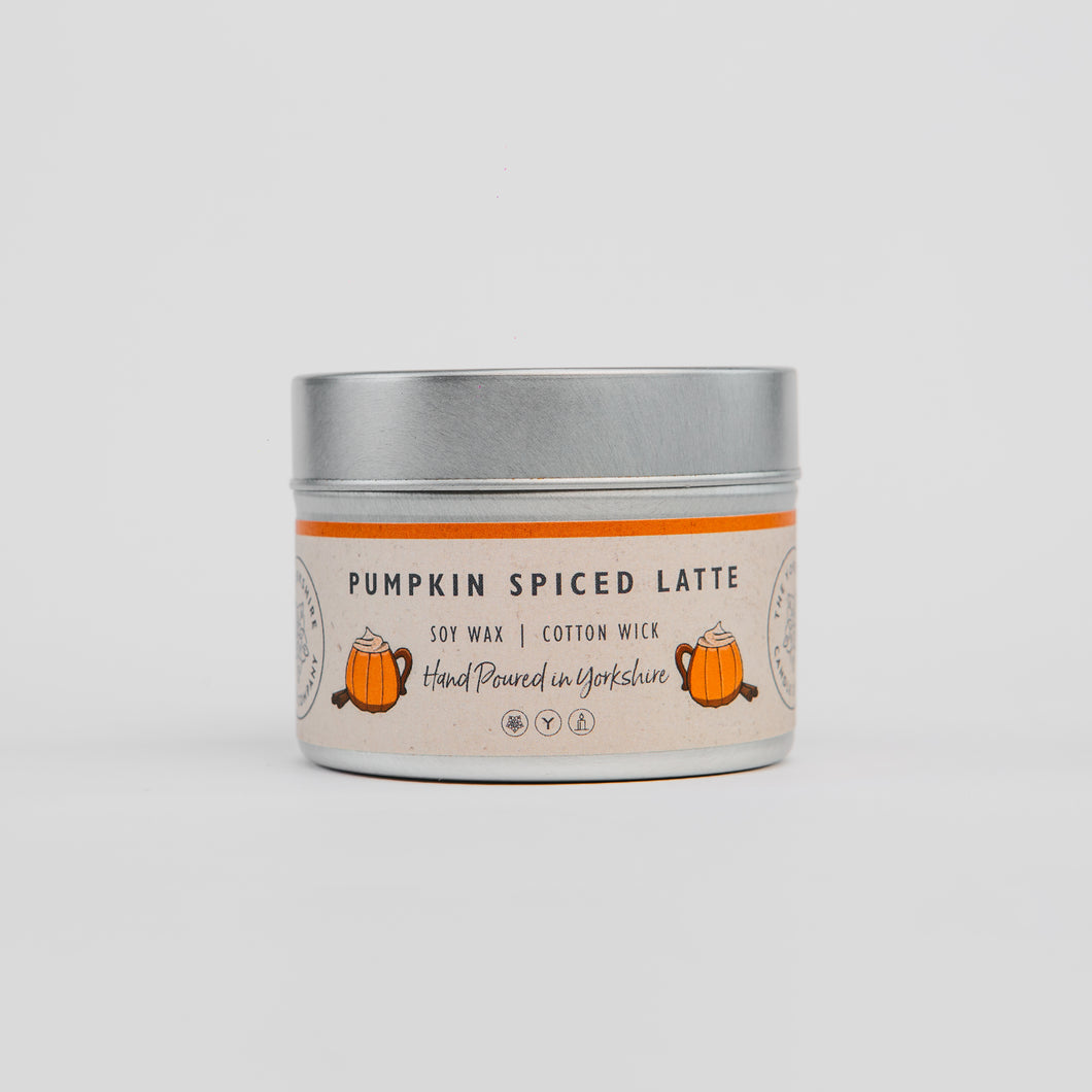 Pumpkin spiced latte tin candle