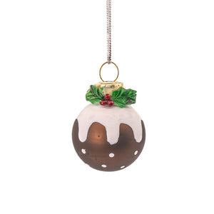 Mini Christmas pudding baubles - set of 6