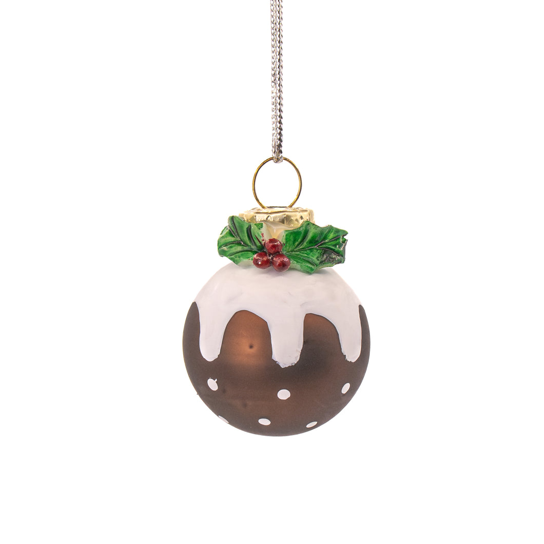 Mini Christmas pudding baubles - set of 6