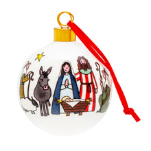 Nativity fine bone china bauble by Alison Gardiner