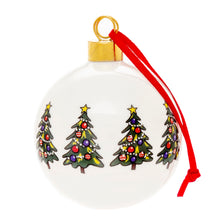 Christmas trees fine bone china bauble by Alison Gardiner
