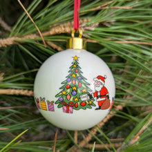 Christmas trees fine bone china bauble by Alison Gardiner