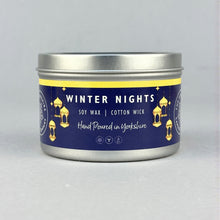 Winter nights - large tin candle