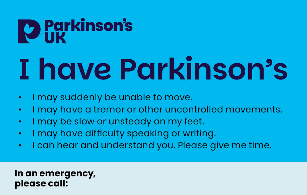 Parkinson’s alert card