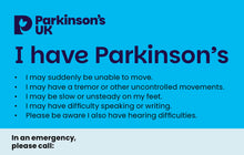 Parkinson’s alert card