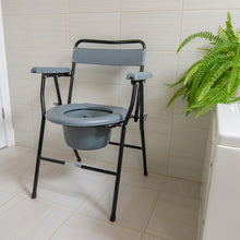 Compact folding commode
