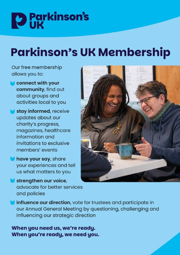 Parkinson's UK membership flier