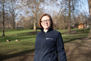 Parkinson's UK unisex lightweight fleece jacket in navy made from 43 recycled plastic bottles - navy