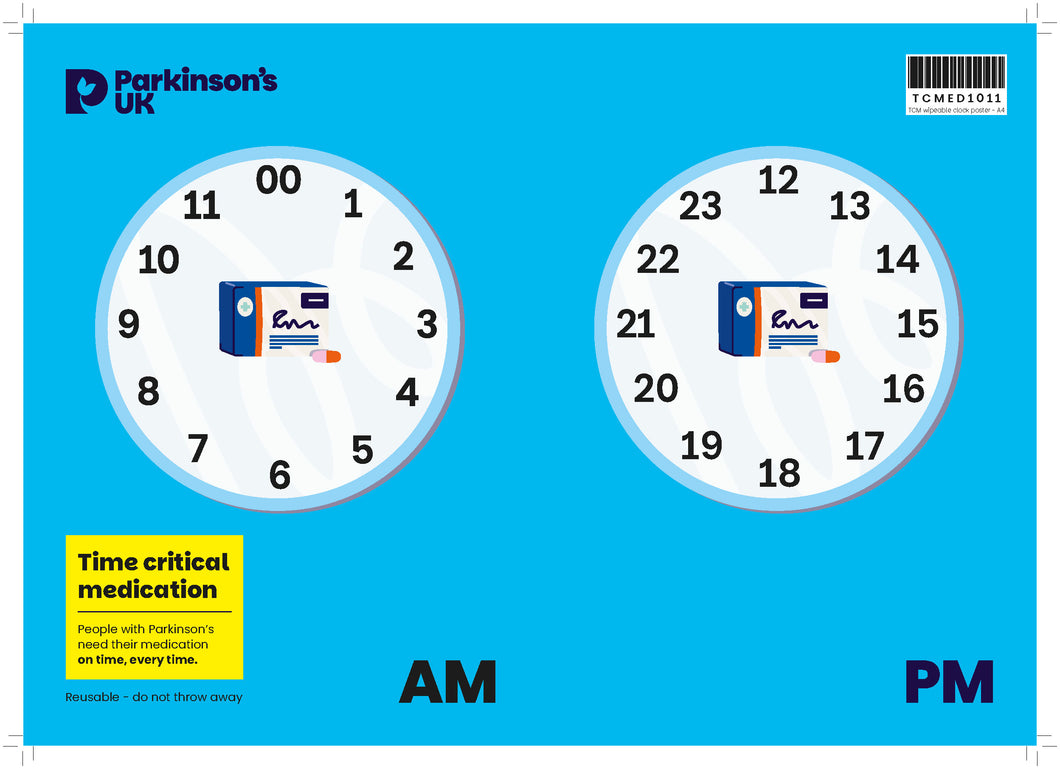 Wipeable clock poster - A4