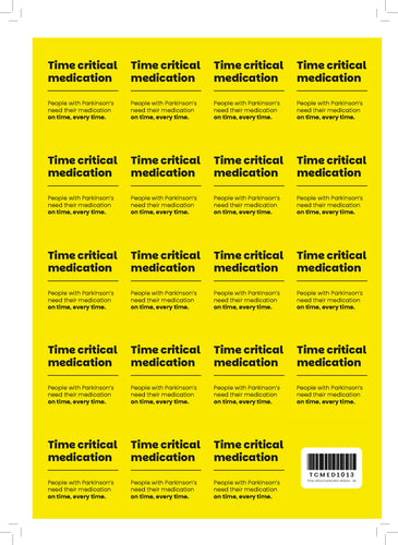 Time critical medication stickers - A4