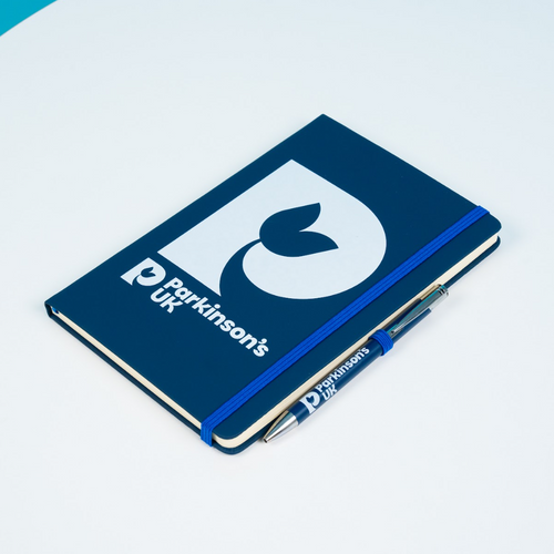 Parkinson's UK A5 notepad and pen