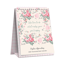 2027 Rose Flutter desk calendar