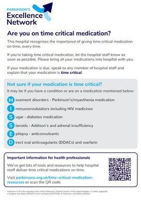 Are you on time critical medication? A4 poster