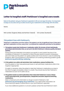 Letter to hospital staff