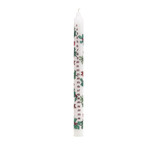 Holly and ivy Advent candle by Alison Gardiner (Slim)
