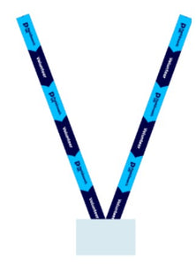 Volunteer lanyard with clear plastic name holder