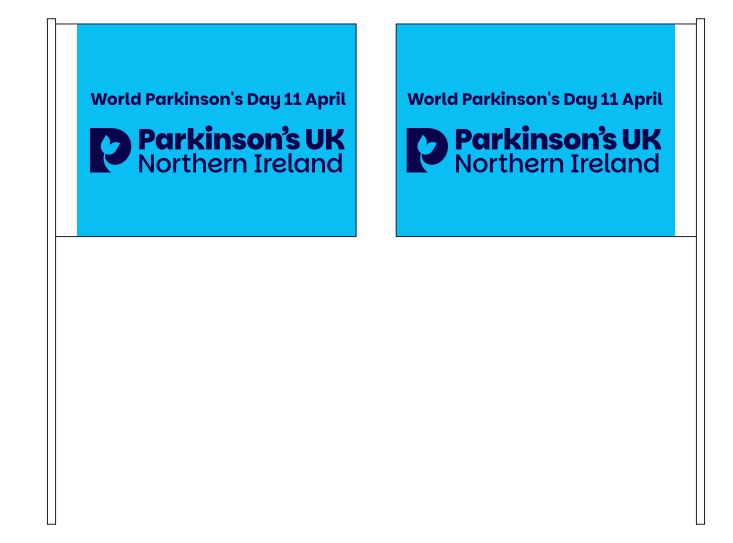 World Parkinson's Day hand held flags - 4 versions. Coming soon!