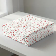 Christmas icons 2 sheets of gift wrap and tags