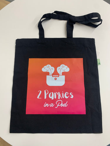 2 Parkies in a Pod eco recycled cotton tote bag