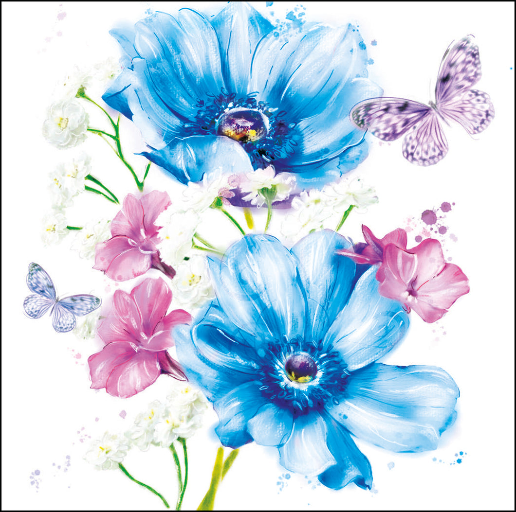 Cornflowers sympathy card. Greeting: Blank for your own message. Black Friday promotion