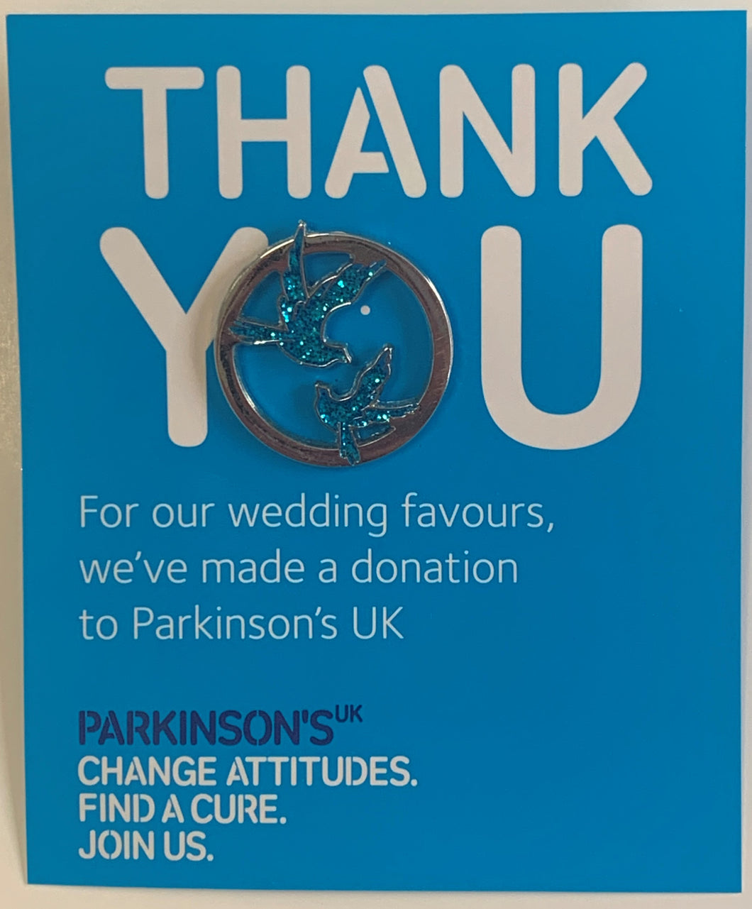 Parkinson's UK charity wedding favours - Love birds. Pack of 10.