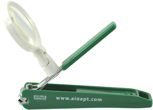 Nail clipper with magnifier