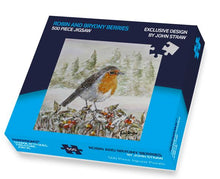 Robin and bryony berries 500 piece jigsaw puzzle by John Straw. Clearance sale