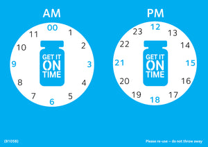 Get It On Time laminated clock poster (A4) - Parkinson's shop