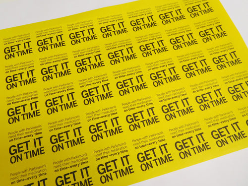 Get It On Time stickers (A4) - Parkinson's shop