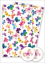 Butterflies 2 sheets of wrap and tags
